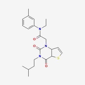 molecular formula C22H27N3O3S B2603988 N-ethyl-2-[3-(3-methylbutyl)-2,4-dioxo-1H,2H,3H,4H-thieno[3,2-d]pyrimidin-1-yl]-N-(3-methylphenyl)acetamide CAS No. 1252839-88-5