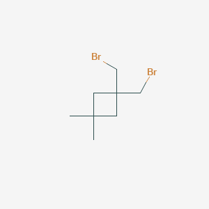 molecular formula C8H14Br2 B2603989 1,1-Bis(bromomethyl)-3,3-dimethylcyclobutane CAS No. 2138112-58-8