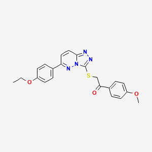 molecular formula C22H20N4O3S B2603993 2-((6-(4-乙氧基苯基)-[1,2,4]三唑并[4,3-b]嘧啶-3-硫基)-1-(4-甲氧基苯基)乙酮 CAS No. 894061-90-6