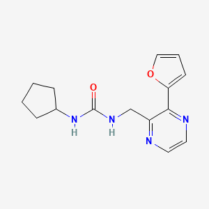 molecular formula C15H18N4O2 B2603994 1-环戊基-3-((3-(呋喃-2-基)吡嗪-2-基)甲基)脲 CAS No. 2034428-19-6