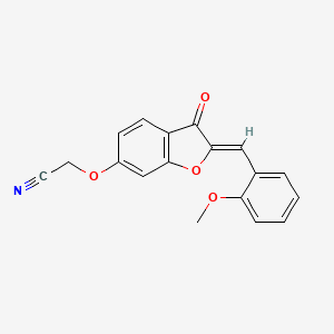 molecular formula C18H13NO4 B2603996 (Z)-2-((2-(2-methoxybenzylidene)-3-oxo-2,3-dihydrobenzofuran-6-yl)oxy)acetonitrile CAS No. 623120-19-4