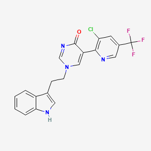 molecular formula C20H14ClF3N4O B2603998 5-[3-chloro-5-(trifluoromethyl)pyridin-2-yl]-1-[2-(1H-indol-3-yl)ethyl]pyrimidin-4-one CAS No. 551930-80-4