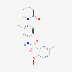 molecular formula C20H24N2O4S B2603999 2-methoxy-5-methyl-N-(3-methyl-4-(2-oxopiperidin-1-yl)phenyl)benzenesulfonamide CAS No. 941982-90-7
