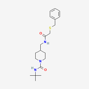 molecular formula C20H31N3O2S B2604001 4-((2-(苄硫基)乙酰胺)甲基)-N-(叔丁基)哌啶-1-甲酰胺 CAS No. 1234811-34-7