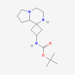 molecular formula C15H27N3O2 B2604002 Tert-butyl N-spiro[3,4,6,7,8,8a-hexahydro-2H-pyrrolo[1,2-a]pyrazine-1,3'-cyclobutane]-1'-ylcarbamate CAS No. 1934252-62-6