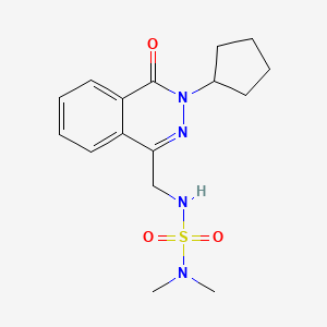 molecular formula C16H22N4O3S B2604018 2-环戊基-4-[(二甲基氨磺酰氨基)甲基]-1-氧代酞嗪 CAS No. 1448134-99-3