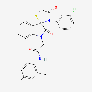 molecular formula C26H22ClN3O3S B2604019 2-(3'-(3-chlorophenyl)-2,4'-dioxospiro[indoline-3,2'-thiazolidin]-1-yl)-N-(2,4-dimethylphenyl)acetamide CAS No. 894556-65-1