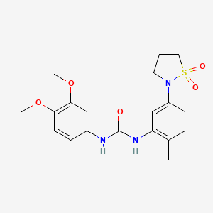 molecular formula C19H23N3O5S B2604024 1-(3,4-Dimethoxyphenyl)-3-(5-(1,1-dioxidoisothiazolidin-2-yl)-2-methylphenyl)urea CAS No. 1203374-79-1