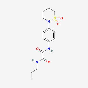 molecular formula C15H21N3O4S B2604025 N1-(4-(1,1-dioxido-1,2-thiazinan-2-yl)phenyl)-N2-propyloxalamide CAS No. 899976-49-9