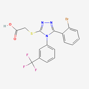 2-{[5-(2-bromophenyl)-4-[3-(trifluoromethyl)phenyl]-4H-1,2,4-triazol-3-yl]sulfanyl}acetic acid
