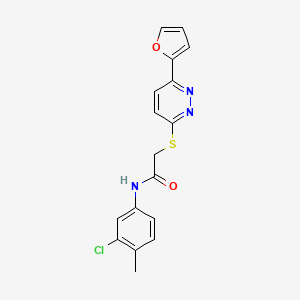 molecular formula C17H14ClN3O2S B2604034 N-(3-氯-4-甲苯基)-2-[6-(呋喃-2-基)嘧啶-3-基]硫代乙酰胺 CAS No. 872704-72-8