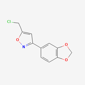 molecular formula C11H8ClNO3 B2604041 3-(1,3-Benzodioxol-5-yl)-5-(chloromethyl)isoxazole CAS No. 890094-21-0