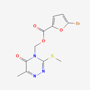 (6-Methyl-3-methylsulfanyl-5-oxo-1,2,4-triazin-4-yl)methyl 5-bromofuran-2-carboxylate