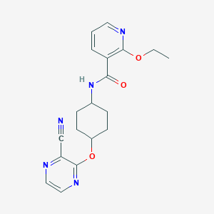 molecular formula C19H21N5O3 B2604044 N-((1r,4r)-4-((3-cyanopyrazin-2-yl)oxy)cyclohexyl)-2-ethoxynicotinamide CAS No. 2034317-72-9