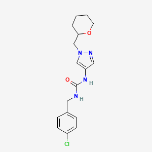 1-(4-chlorobenzyl)-3-(1-((tetrahydro-2H-pyran-2-yl)methyl)-1H-pyrazol-4-yl)urea