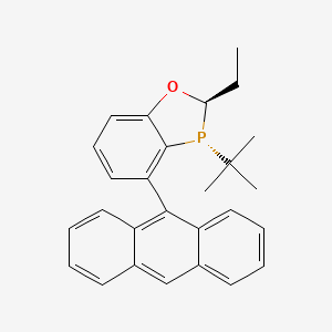 molecular formula C27H27OP B2604046 (2R,3R)-4-(Anthracen-9-yl)-3-(tert-butyl)-2-ethyl-2,3-dihydrobenzo[d][1,3]oxaphosphole CAS No. 2565792-21-2