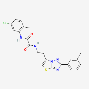 molecular formula C22H20ClN5O2S B2604053 N1-(5-氯-2-甲基苯基)-N2-(2-(2-(间甲苯基)噻唑并[3,2-b][1,2,4]三唑-6-基)乙基)草酰胺 CAS No. 894041-72-6