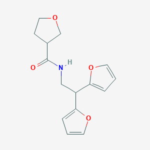 molecular formula C15H17NO4 B2604057 N-(2,2-di(furan-2-yl)ethyl)tetrahydrofuran-3-carboxamide CAS No. 2320956-78-1