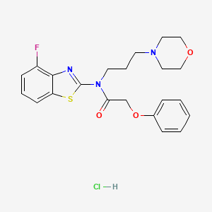 molecular formula C22H25ClFN3O3S B2604064 N-(4-fluorobenzo[d]thiazol-2-yl)-N-(3-morpholinopropyl)-2-phenoxyacetamide hydrochloride CAS No. 1216503-20-6