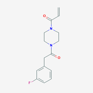 molecular formula C15H17FN2O2 B2604076 1-[4-[2-(3-Fluorophenyl)acetyl]piperazin-1-yl]prop-2-en-1-one CAS No. 2361712-02-7