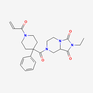2-Ethyl-7-(4-phenyl-1-prop-2-enoylpiperidine-4-carbonyl)-5,6,8,8a-tetrahydroimidazo[1,5-a]pyrazine-1,3-dione