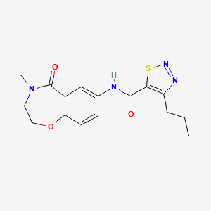 molecular formula C16H18N4O3S B2604092 N-(4-甲基-5-氧代-2,3,4,5-四氢苯并[f][1,4]恶二嗪-7-基)-4-丙基-1,2,3-噻二唑-5-甲酰胺 CAS No. 1207028-70-3