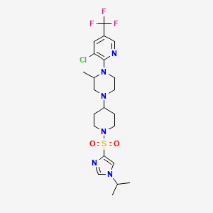 1-[3-chloro-5-(trifluoromethyl)pyridin-2-yl]-2-methyl-4-(1-{[1-(propan-2-yl)-1H-imidazol-4-yl]sulfonyl}piperidin-4-yl)piperazine