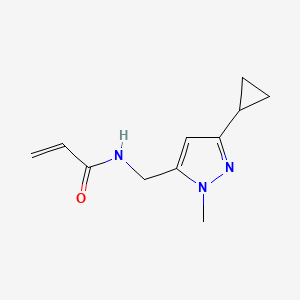molecular formula C11H15N3O B2604098 N-[(5-Cyclopropyl-2-methylpyrazol-3-yl)methyl]prop-2-enamide CAS No. 2305475-08-3
