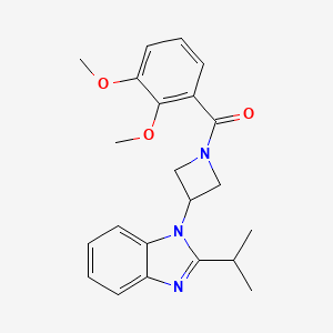 molecular formula C22H25N3O3 B2604103 (2,3-Dimethoxyphenyl)-[3-(2-propan-2-ylbenzimidazol-1-yl)azetidin-1-yl]methanone CAS No. 2415630-62-3