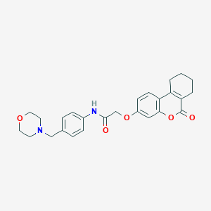 molecular formula C26H28N2O5 B260411 N-[4-(4-morpholinylmethyl)phenyl]-2-[(6-oxo-7,8,9,10-tetrahydro-6H-benzo[c]chromen-3-yl)oxy]acetamide 