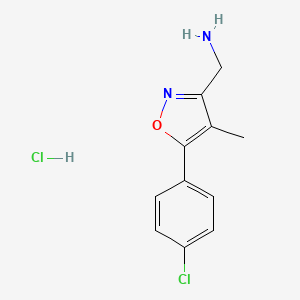 [5-(4-Chlorophenyl)-4-methyl-1,2-oxazol-3-yl]methanamine;hydrochloride