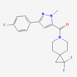 1,1-difluoro-6-[3-(4-fluorophenyl)-1-methyl-1H-pyrazole-5-carbonyl]-6-azaspiro[2.5]octane