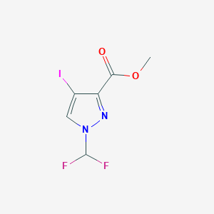 molecular formula C6H5F2IN2O2 B2604137 methyl 1-(difluoromethyl)-4-iodo-1H-pyrazole-3-carboxylate CAS No. 1856095-94-7