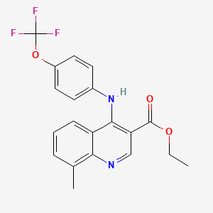Ethyl 8-methyl-4-[4-(trifluoromethoxy)anilino]-3-quinolinecarboxylate