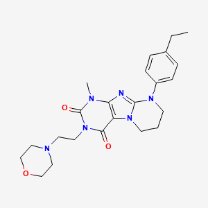 molecular formula C23H30N6O3 B2604149 9-(4-ethylphenyl)-1-methyl-3-(2-morpholin-4-ylethyl)-7,8-dihydro-6H-purino[7,8-a]pyrimidine-2,4-dione CAS No. 848736-30-1