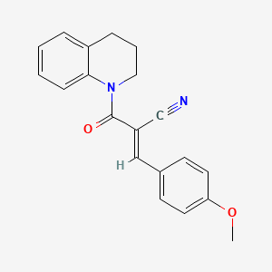 molecular formula C20H18N2O2 B2604150 (E)-3-(4-甲氧基苯基)-2-(1,2,3,4-四氢喹啉-1-羰基)丙烯腈 CAS No. 307539-33-9