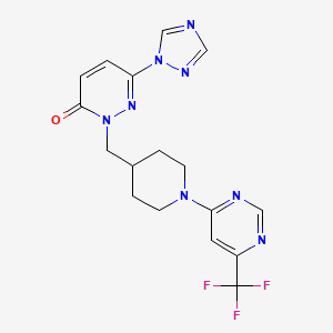 6-(1H-1,2,4-triazol-1-yl)-2-({1-[6-(trifluoromethyl)pyrimidin-4-yl]piperidin-4-yl}methyl)-2,3-dihydropyridazin-3-one
