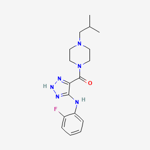 molecular formula C17H23FN6O B2604159 {5-[(2-fluorophenyl)amino]-1H-1,2,3-triazol-4-yl}[4-(2-methylpropyl)piperazin-1-yl]methanone CAS No. 1291834-27-9