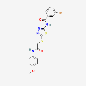 molecular formula C19H17BrN4O3S2 B2604174 3-溴-N-[5-[2-(4-乙氧基苯胺)-2-氧代乙基]硫代-1,3,4-噻二唑-2-基]苯甲酰胺 CAS No. 393566-54-6