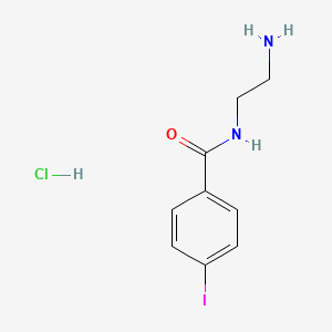 molecular formula C9H12ClIN2O B2604177 盐酸N-(2-氨基乙基)-4-碘苯甲酰胺 CAS No. 145343-82-4