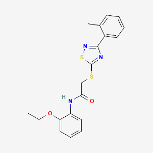 molecular formula C19H19N3O2S2 B2604180 N-(2-ethoxyphenyl)-2-((3-(o-tolyl)-1,2,4-thiadiazol-5-yl)thio)acetamide CAS No. 864918-63-8