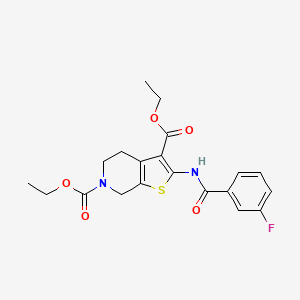 molecular formula C20H21FN2O5S B2604183 2-(3-氟苯甲酰胺基)-4,5-二氢噻吩并[2,3-c]吡啶-3,6(7H)-二甲酸二乙酯 CAS No. 896679-97-3