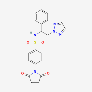4-(2,5-dioxopyrrolidin-1-yl)-N-(1-phenyl-2-(2H-1,2,3-triazol-2-yl)ethyl)benzenesulfonamide
