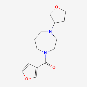 molecular formula C14H20N2O3 B2604192 呋喃-3-基(4-(四氢呋喃-3-基)-1,4-二氮杂环-1-基)甲酮 CAS No. 2320458-78-2