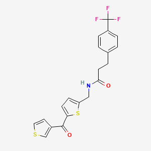 N-((5-(thiophene-3-carbonyl)thiophen-2-yl)methyl)-3-(4-(trifluoromethyl)phenyl)propanamide