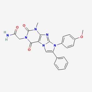 2-[8-(4-Methoxyphenyl)-1-methyl-2,4-dioxo-7-phenyl-1,3,5-trihydro-4-imidazolin o[1,2-h]purin-3-yl]acetamide