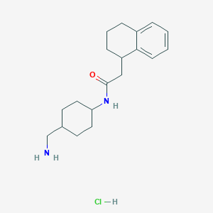 molecular formula C19H29ClN2O B2604209 N-[4-(Aminomethyl)cyclohexyl]-2-(1,2,3,4-tetrahydronaphthalen-1-yl)acetamide;hydrochloride CAS No. 2418630-00-7