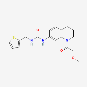 molecular formula C18H21N3O3S B2604214 1-(1-(2-甲氧基乙酰基)-1,2,3,4-四氢喹啉-7-基)-3-(噻吩-2-基甲基)脲 CAS No. 1203293-07-5