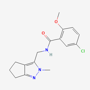 5-chloro-2-methoxy-N-((2-methyl-2,4,5,6-tetrahydrocyclopenta[c]pyrazol-3-yl)methyl)benzamide