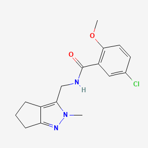 molecular formula C16H18ClN3O2 B2604217 5-氯-2-甲氧基-N-((2-甲基-2,4,5,6-四氢环戊[c]吡唑-3-基)甲基)苯甲酰胺 CAS No. 2034453-33-1